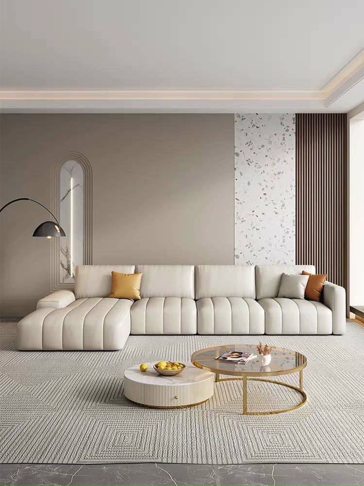 Sofa góc kich thước 2400x1600 chất liệu khung sồi