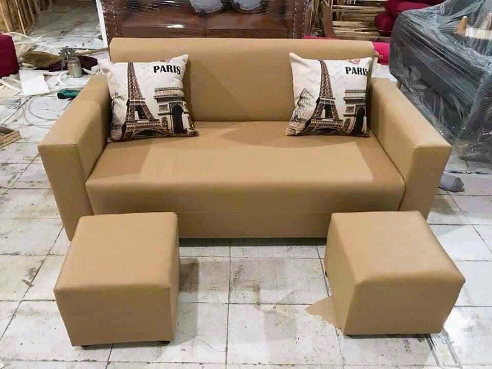 Sofa bề mặt nỉ tay vuông giá rẻ chỉ 2 triệu rộng 1m6